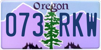 OR license plate 073RKW