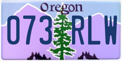 OR license plate 073RLW