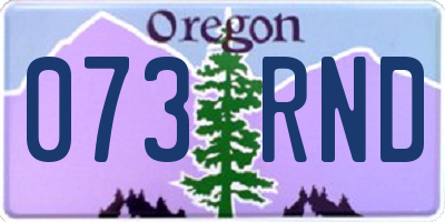 OR license plate 073RND