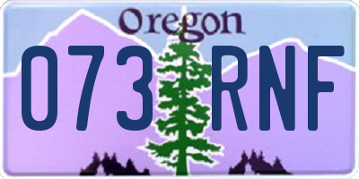 OR license plate 073RNF