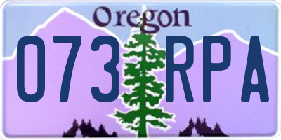 OR license plate 073RPA