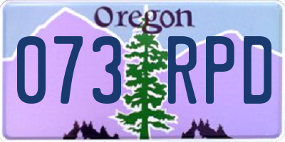 OR license plate 073RPD