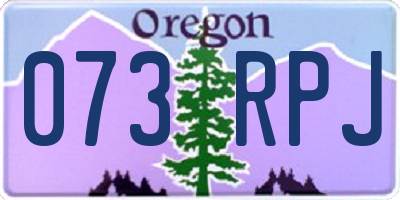 OR license plate 073RPJ