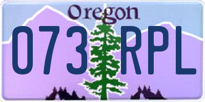 OR license plate 073RPL