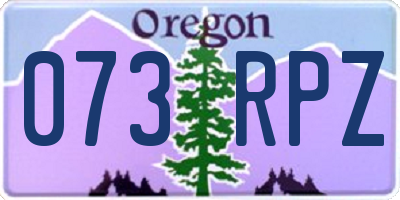OR license plate 073RPZ