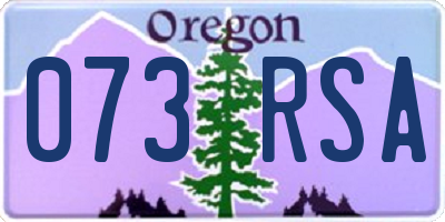 OR license plate 073RSA
