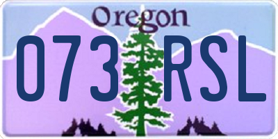 OR license plate 073RSL