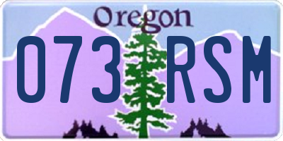 OR license plate 073RSM