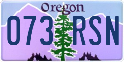 OR license plate 073RSN