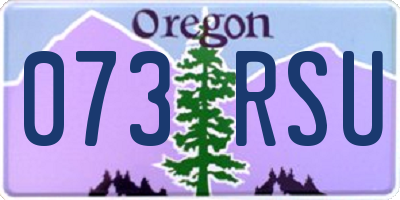 OR license plate 073RSU
