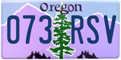OR license plate 073RSV