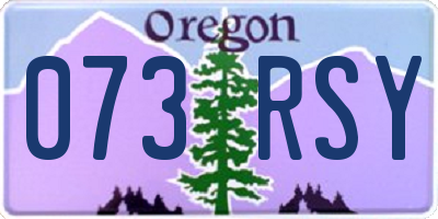OR license plate 073RSY