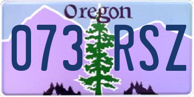 OR license plate 073RSZ