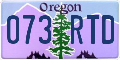 OR license plate 073RTD