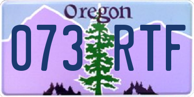 OR license plate 073RTF