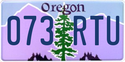 OR license plate 073RTU