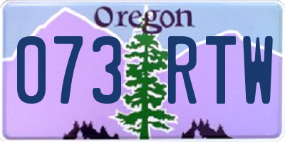 OR license plate 073RTW