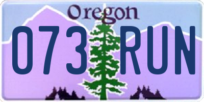 OR license plate 073RUN