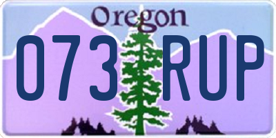 OR license plate 073RUP