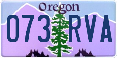 OR license plate 073RVA