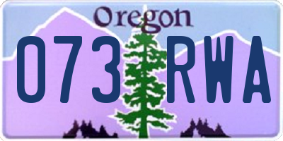 OR license plate 073RWA