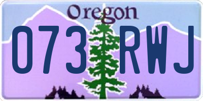 OR license plate 073RWJ