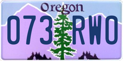 OR license plate 073RWO