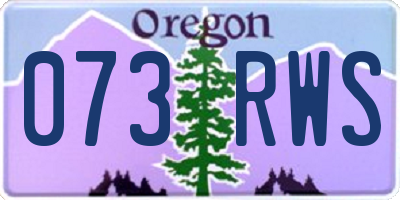 OR license plate 073RWS