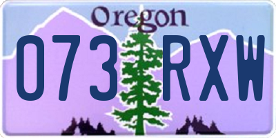 OR license plate 073RXW
