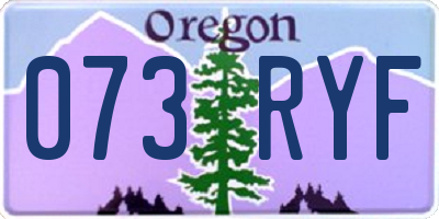 OR license plate 073RYF