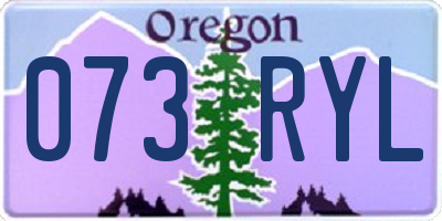 OR license plate 073RYL