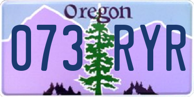 OR license plate 073RYR