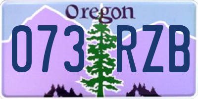 OR license plate 073RZB