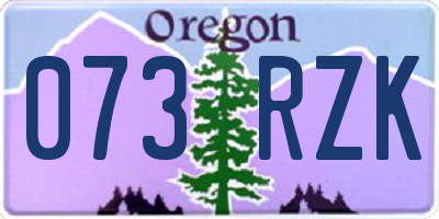 OR license plate 073RZK