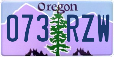 OR license plate 073RZW