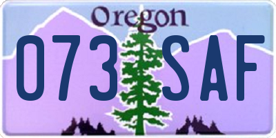 OR license plate 073SAF