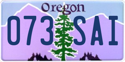 OR license plate 073SAI