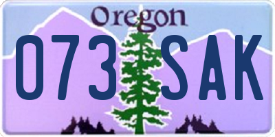 OR license plate 073SAK