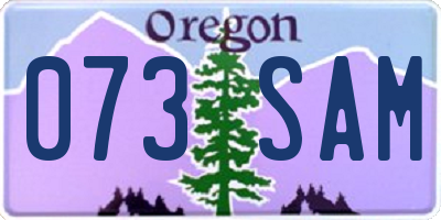 OR license plate 073SAM