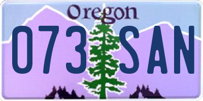 OR license plate 073SAN