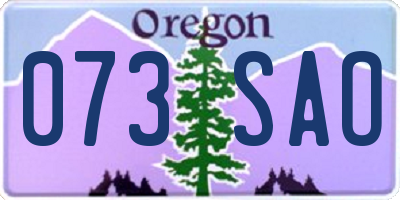 OR license plate 073SAO