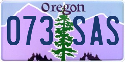 OR license plate 073SAS