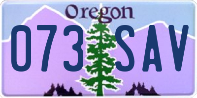 OR license plate 073SAV