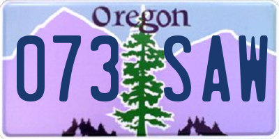 OR license plate 073SAW