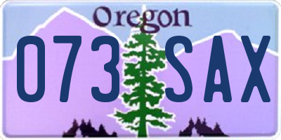 OR license plate 073SAX