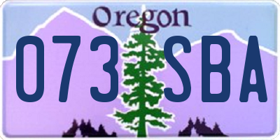 OR license plate 073SBA