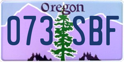 OR license plate 073SBF