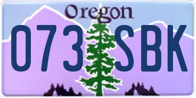 OR license plate 073SBK