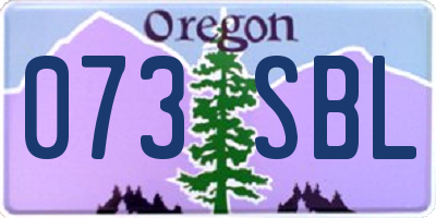 OR license plate 073SBL