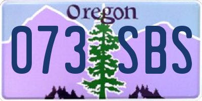 OR license plate 073SBS
